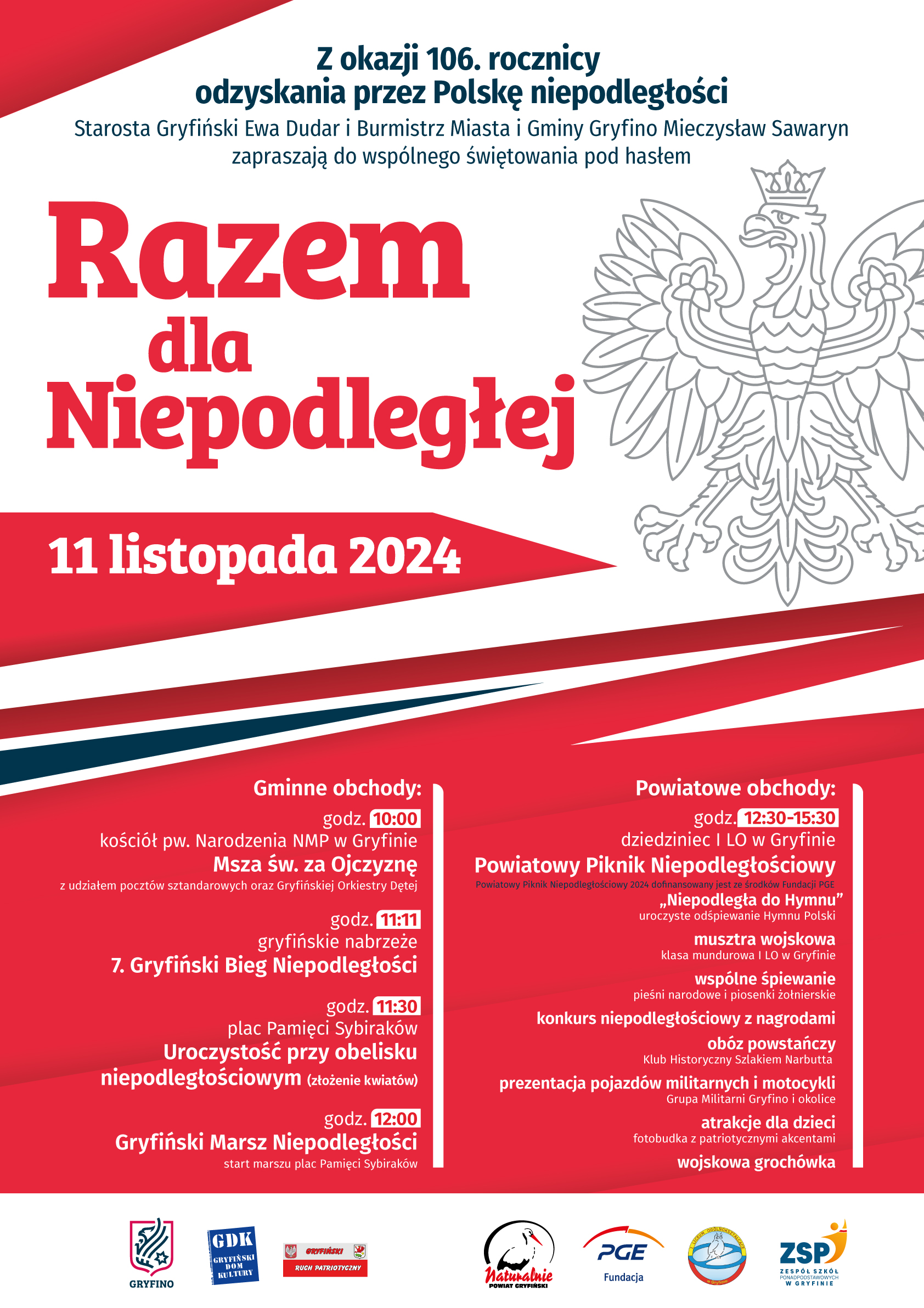 Plakat informacyjny dot. Dnia Niepodległości 